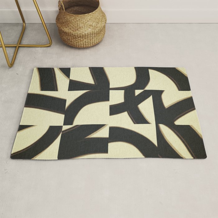 Abstract black pattern Rug Gallery Image 1