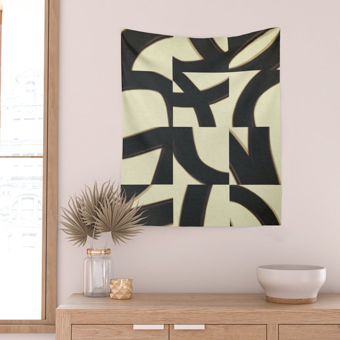 Abstract black pattern Wall Tapestry Gallery Image 2
