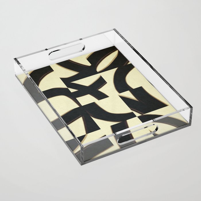 Abstract black pattern Acrylic Tray Gallery Image 1