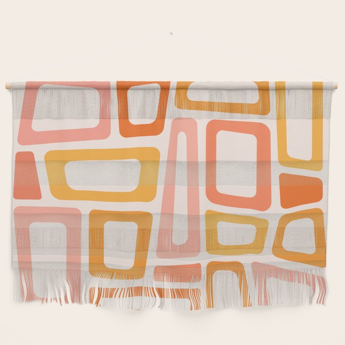 Mellow Mid Mod in Pink and Orange Wall Hanging Gallery Image 1