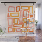 Mellow Mid Mod in Pink and Orange Wall Mural Gallery Image 1