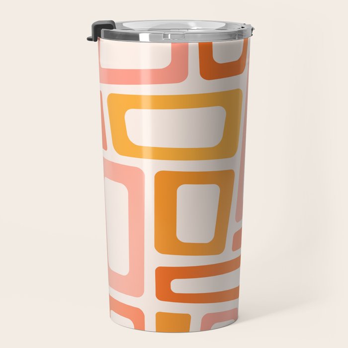 Mellow Mid Mod in Pink and Orange Travel Mug Gallery Image 3
