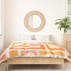 Mellow Mid Mod in Pink and Orange Duvet Cover Gallery Image 3