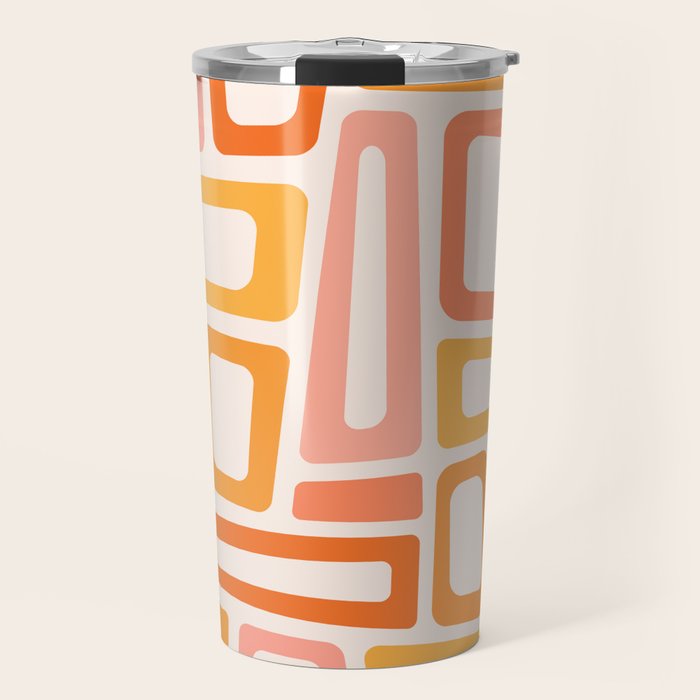 Mellow Mid Mod in Pink and Orange Travel Mug