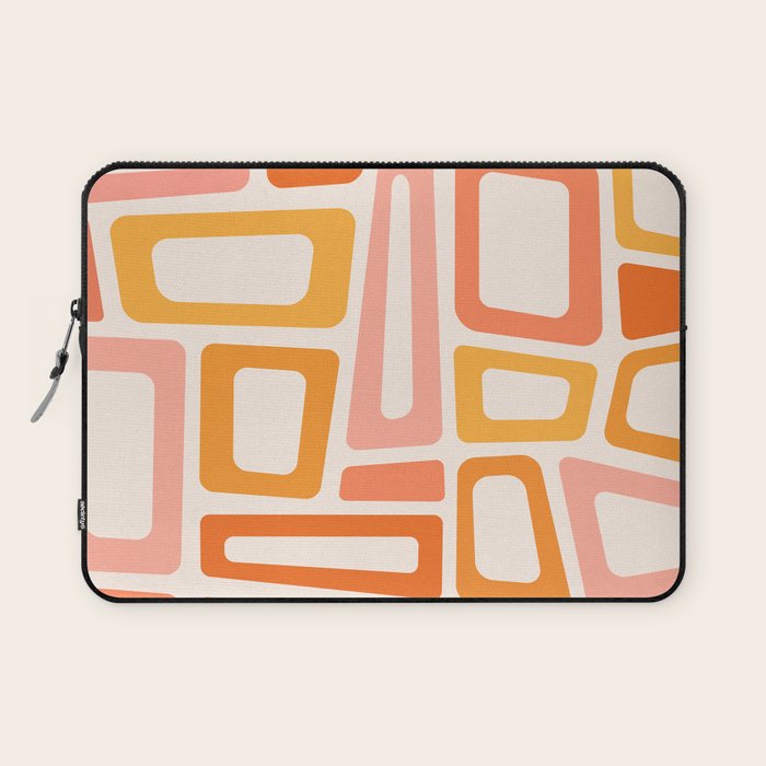 Mellow Mid Mod in Pink and Orange Laptop Sleeve Gallery Image 1