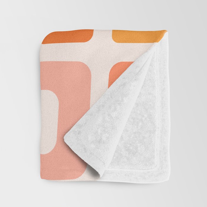 Mellow Mid Mod in Pink and Orange Throw Blanket Gallery Image 3