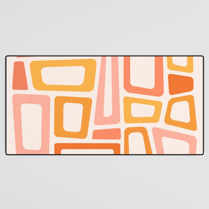 Mellow Mid Mod in Pink and Orange Desk Mat Gallery Image 3