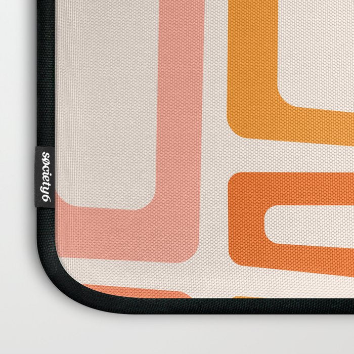 Mellow Mid Mod in Pink and Orange Laptop Sleeve Gallery Image 3