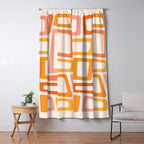 Mellow Mid Mod in Pink and Orange Window Curtain Gallery Image 5