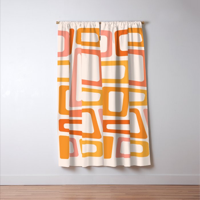 Mellow Mid Mod in Pink and Orange Window Curtain Gallery Image 3