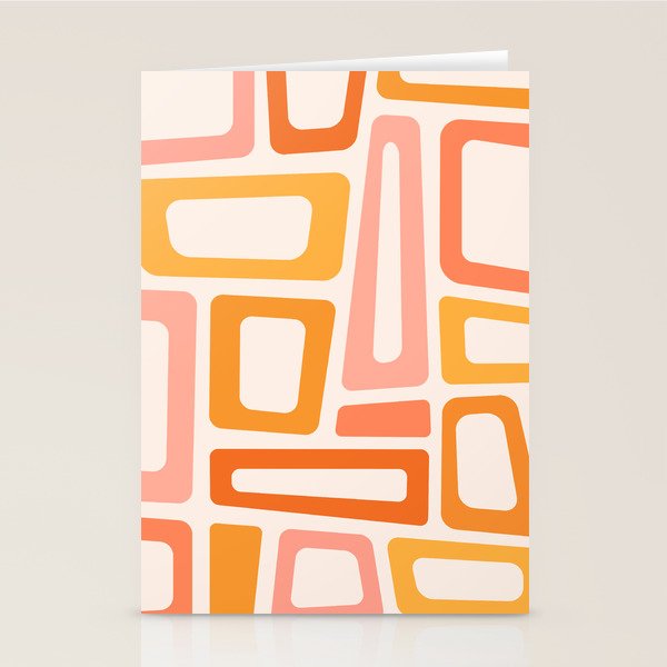 Mellow Mid Mod in Pink and Orange Stationery Card Gallery Image 2