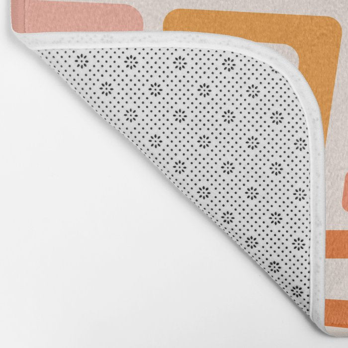 Mellow Mid Mod in Pink and Orange Bath Mat Gallery Image 2