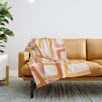 Mellow Mid Mod in Pink and Orange Throw Blanket Gallery Image 1