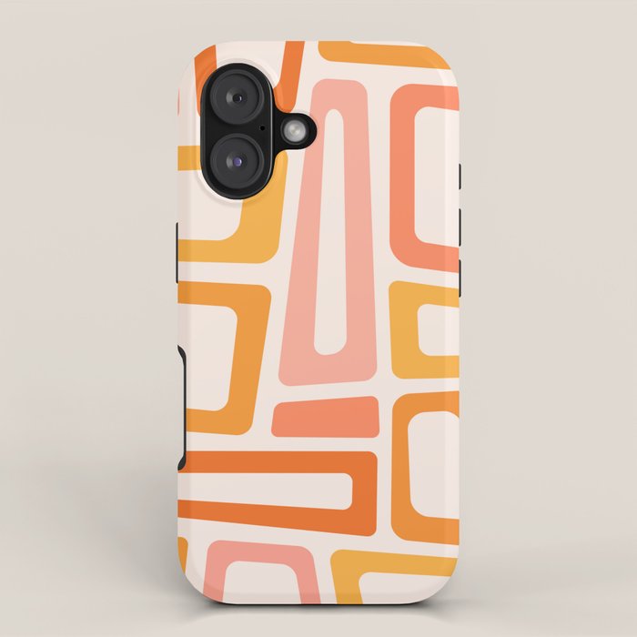 Mellow Mid Mod in Pink and Orange iPhone Case Gallery Image 1
