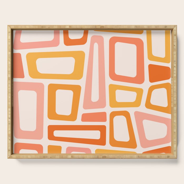 Mellow Mid Mod in Pink and Orange Serving Tray Gallery Image 1