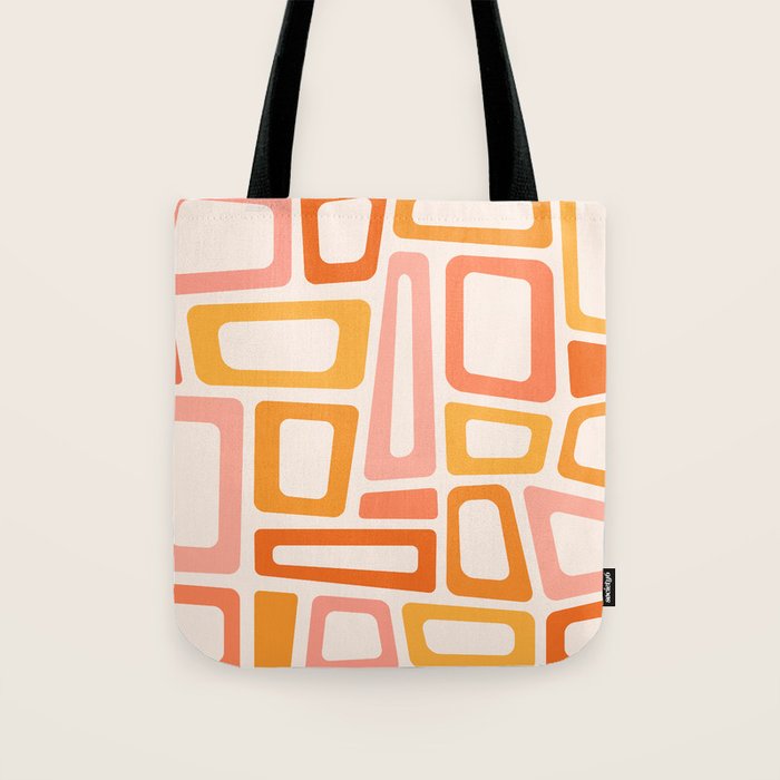 Mellow Mid Mod in Pink and Orange Tote Bag Gallery Image 1