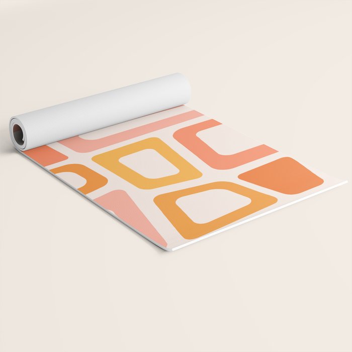 Mellow Mid Mod in Pink and Orange Yoga Mat Gallery Image 2