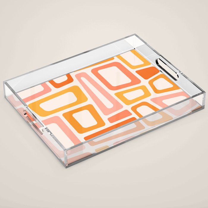 Mellow Mid Mod in Pink and Orange Acrylic Tray Gallery Image 1