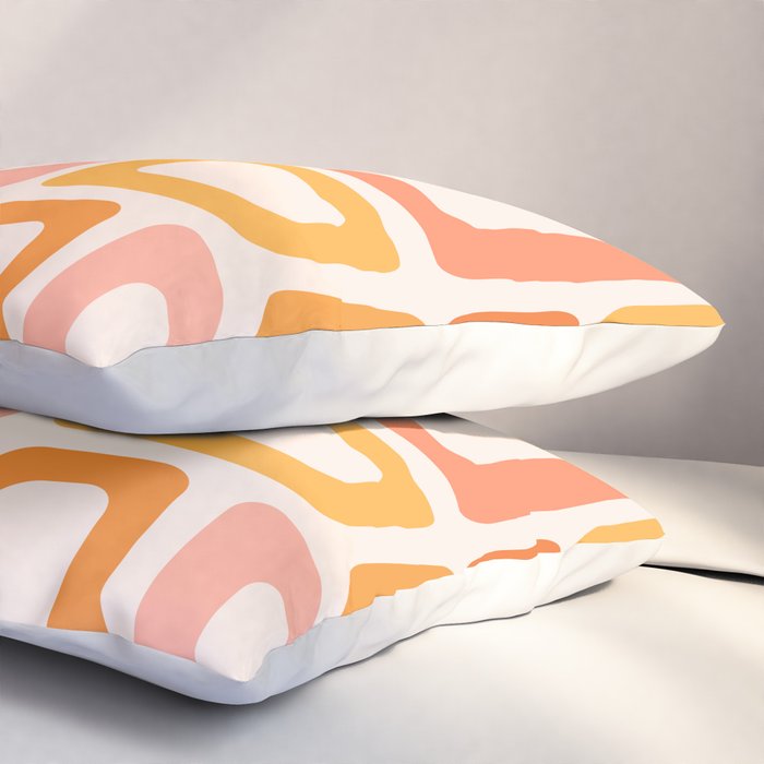 Mellow Mid Mod in Pink and Orange Pillow Sham Gallery Image 3