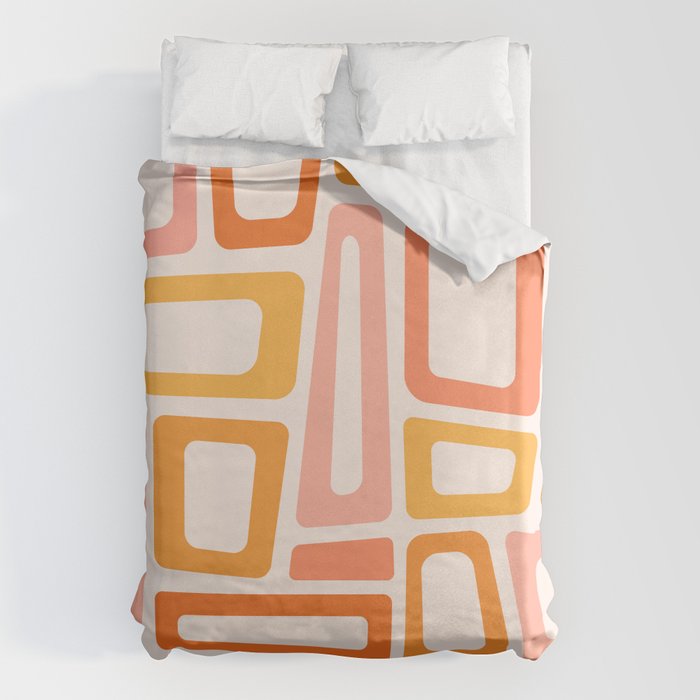 Mellow Mid Mod in Pink and Orange Duvet Cover Gallery Image 6