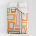 Mellow Mid Mod in Pink and Orange Duvet Cover Gallery Image 6