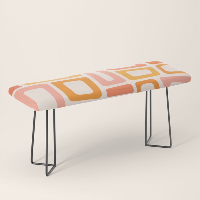 Mellow Mid Mod in Pink and Orange Bench Gallery Image 1