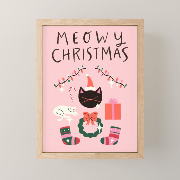 Meowy Christmas Mini Art Print Gallery Image 1