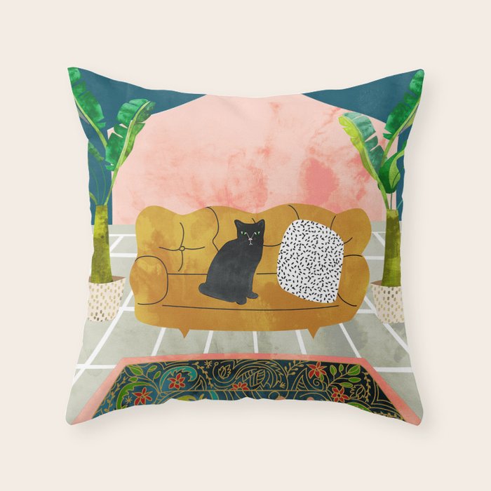 Meow Throw Pillow Gallery Image 1