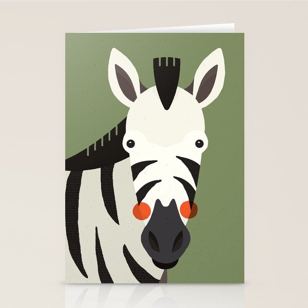 Zebra, Animal Portrait Stationery Card Gallery Image 2