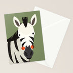 Zebra, Animal Portrait Stationery Card Gallery Image 2