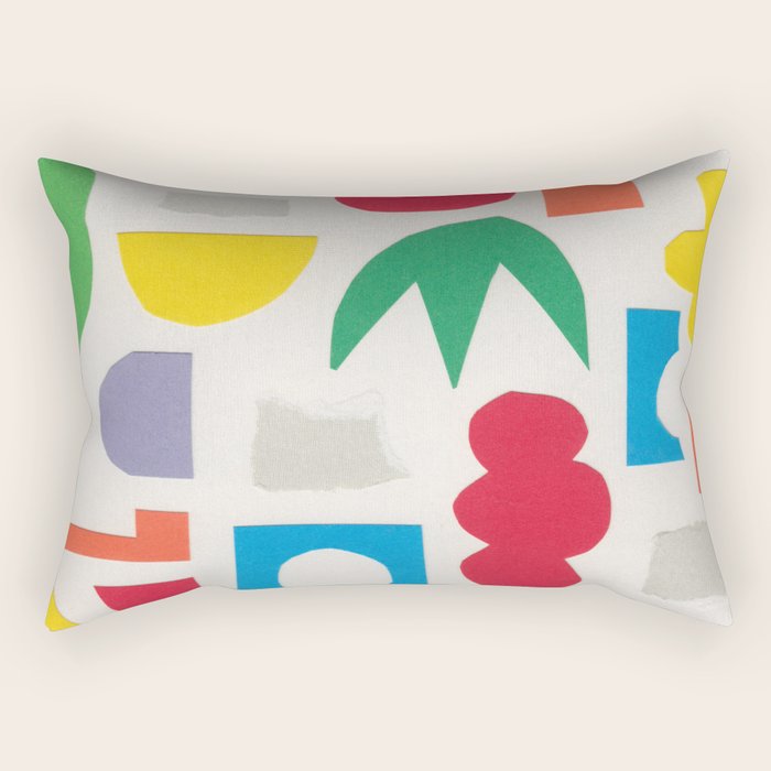 Playful Collage #3 Rectangular Pillow Gallery Image 1