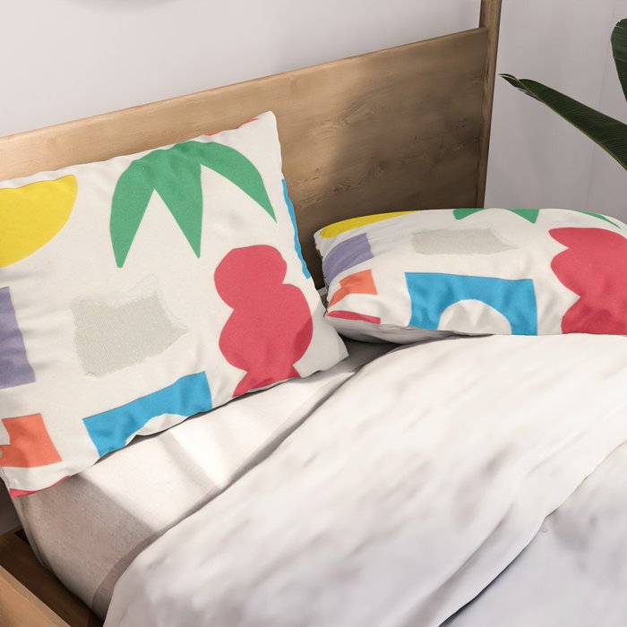 Playful Collage #3 Pillow Sham Gallery Image 2