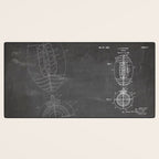 American Football Patent - Football Art - Black Chalkboard Desk Mat Gallery Image 3