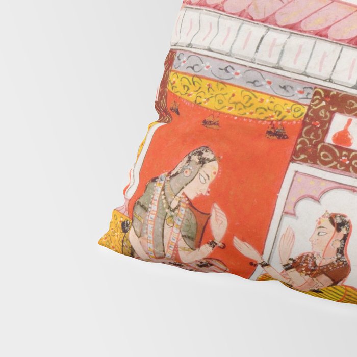 The Lonely Heroine with her Friend Indian Painted Illustration Pillow Sham Gallery Image 4