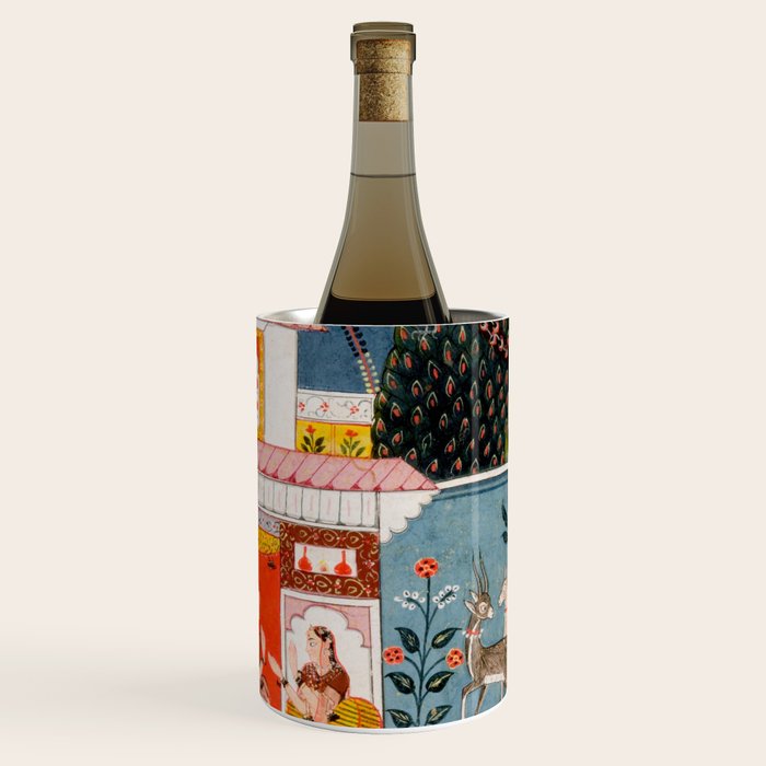 The Lonely Heroine with her Friend Indian Painted Illustration Wine Chiller Gallery Image 1
