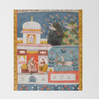 The Lonely Heroine with her Friend Indian Painted Illustration Throw Blanket Gallery Image 2