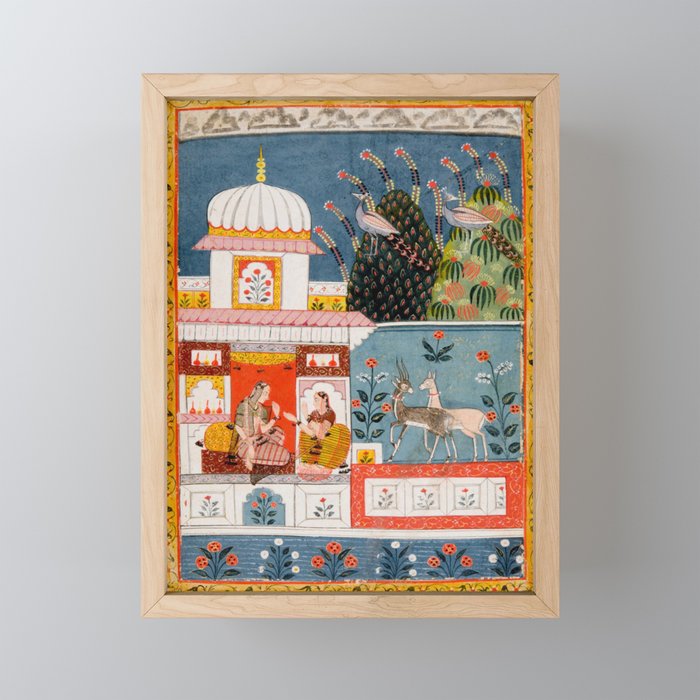 The Lonely Heroine with her Friend Indian Painted Illustration Mini Art Print Gallery Image 1