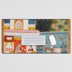 The Lonely Heroine with her Friend Indian Painted Illustration Desk Mat Gallery Image 1