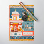 The Lonely Heroine with her Friend Indian Painted Illustration Wrapping Paper Gallery Image 1