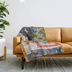 The Lonely Heroine with her Friend Indian Painted Illustration Throw Blanket Gallery Image 1