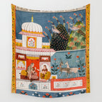 The Lonely Heroine with her Friend Indian Painted Illustration Wall Tapestry Gallery Image 4