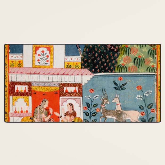 The Lonely Heroine with her Friend Indian Painted Illustration Desk Mat Gallery Image 3