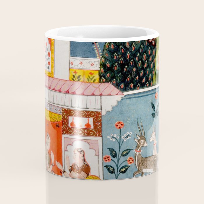 The Lonely Heroine with her Friend Indian Painted Illustration Coffee Mug Gallery Image 4