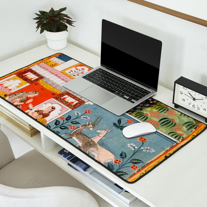 The Lonely Heroine with her Friend Indian Painted Illustration Desk Mat Gallery Image 2