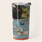 The Lonely Heroine with her Friend Indian Painted Illustration Travel Mug Gallery Image 2