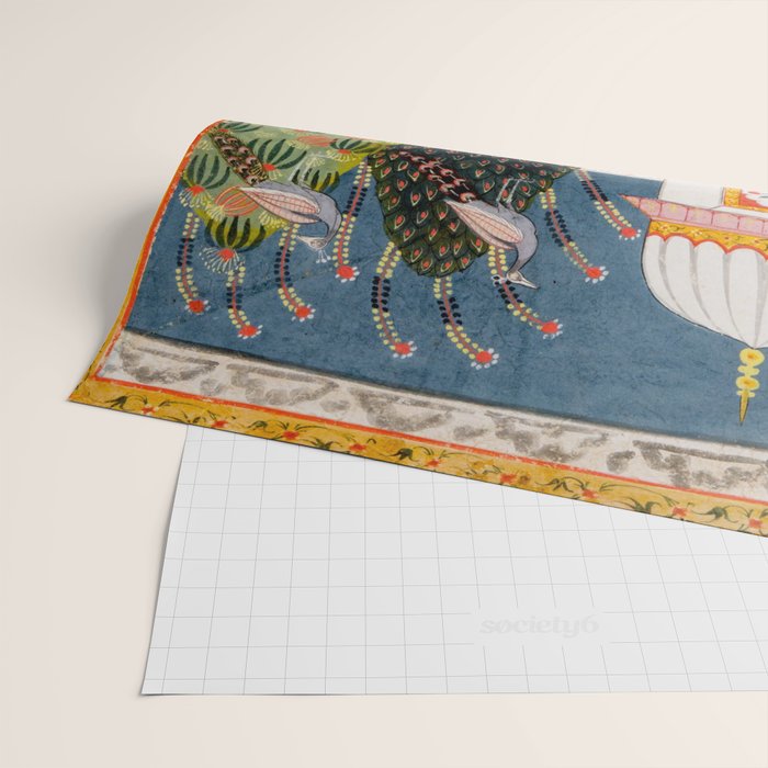 The Lonely Heroine with her Friend Indian Painted Illustration Wrapping Paper Gallery Image 2