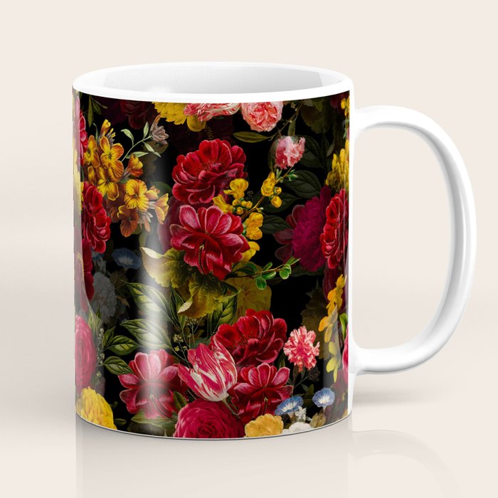 Dutch Vintage Midnight Flower Garden Coffee Mug Gallery Image 1