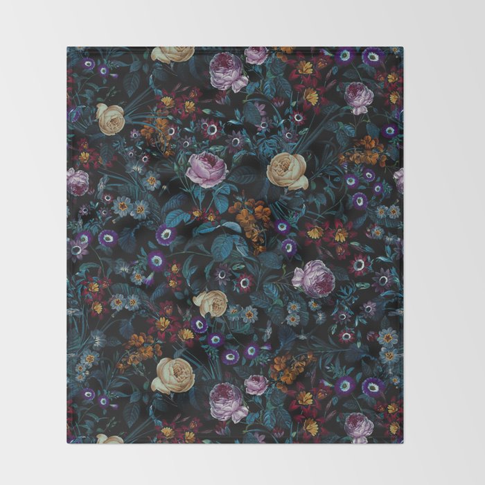 Night Garden XXXIII Throw Blanket Gallery Image 2
