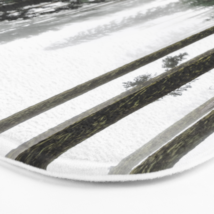 Foggy Forest Road - Pacific Northwest Travel Bath Mat Gallery Image 3