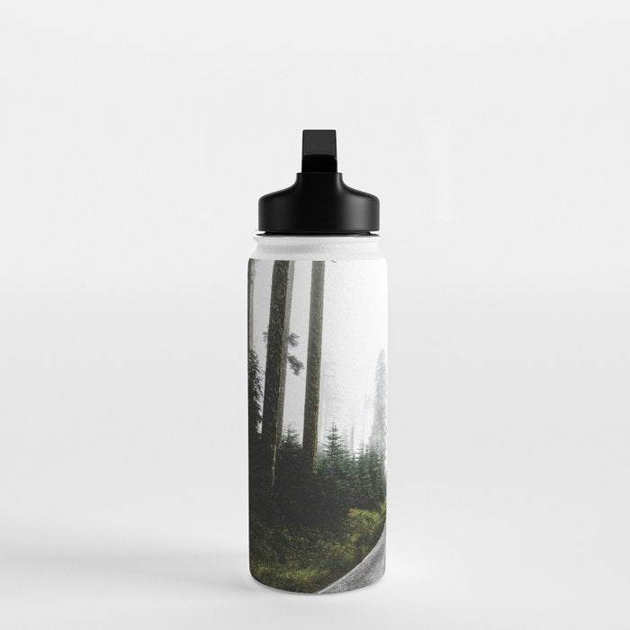 Foggy Forest Road - Pacific Northwest Travel Water Bottle Gallery Image 3